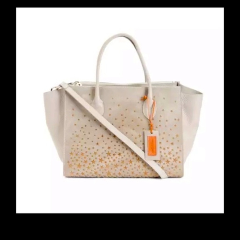 Roberto Pancani Firenze Genuine Calf Hair Leather Tote with Laser Cut Detailing